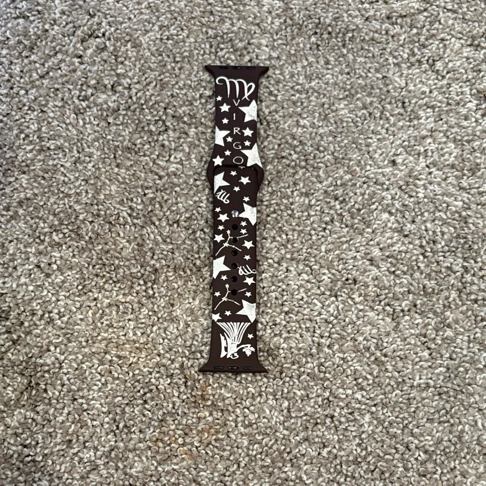 Zodiac Constellation Silicone Watch Band - Brown and White